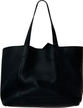 Accessorize Black Large Pebble Leather Tote Bag