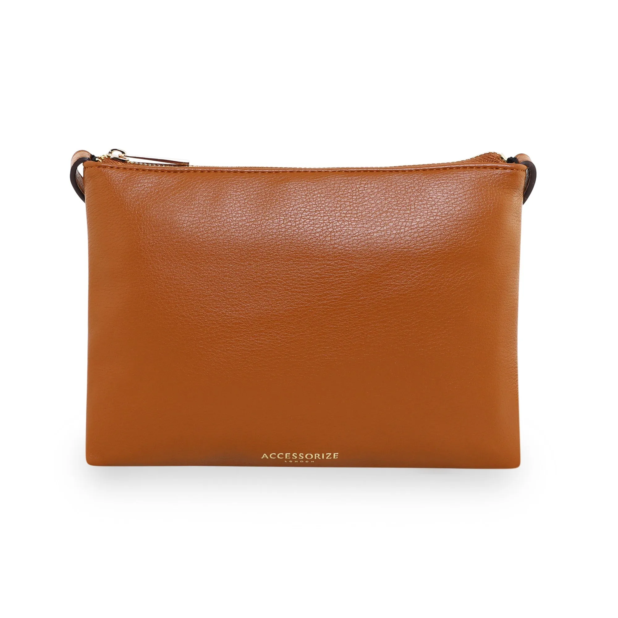 Accessorize London Women's Faux Leather Tan Ellie Sling Bag