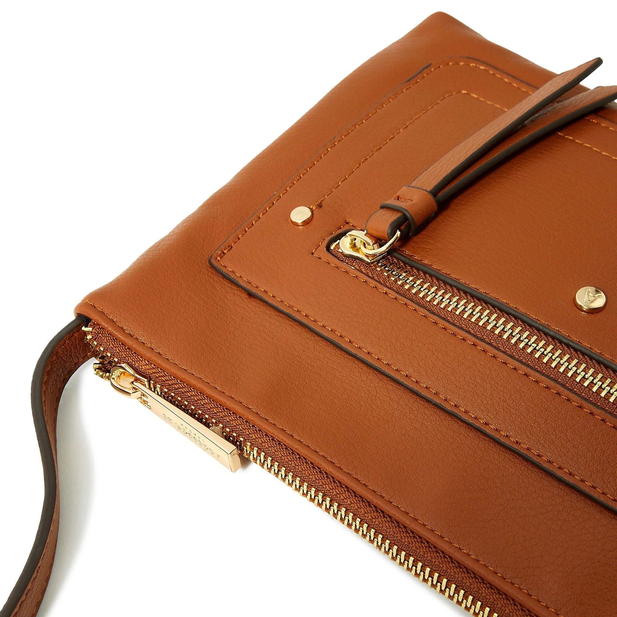Accessorize London Women's Faux Leather Tan Ellie Sling Bag