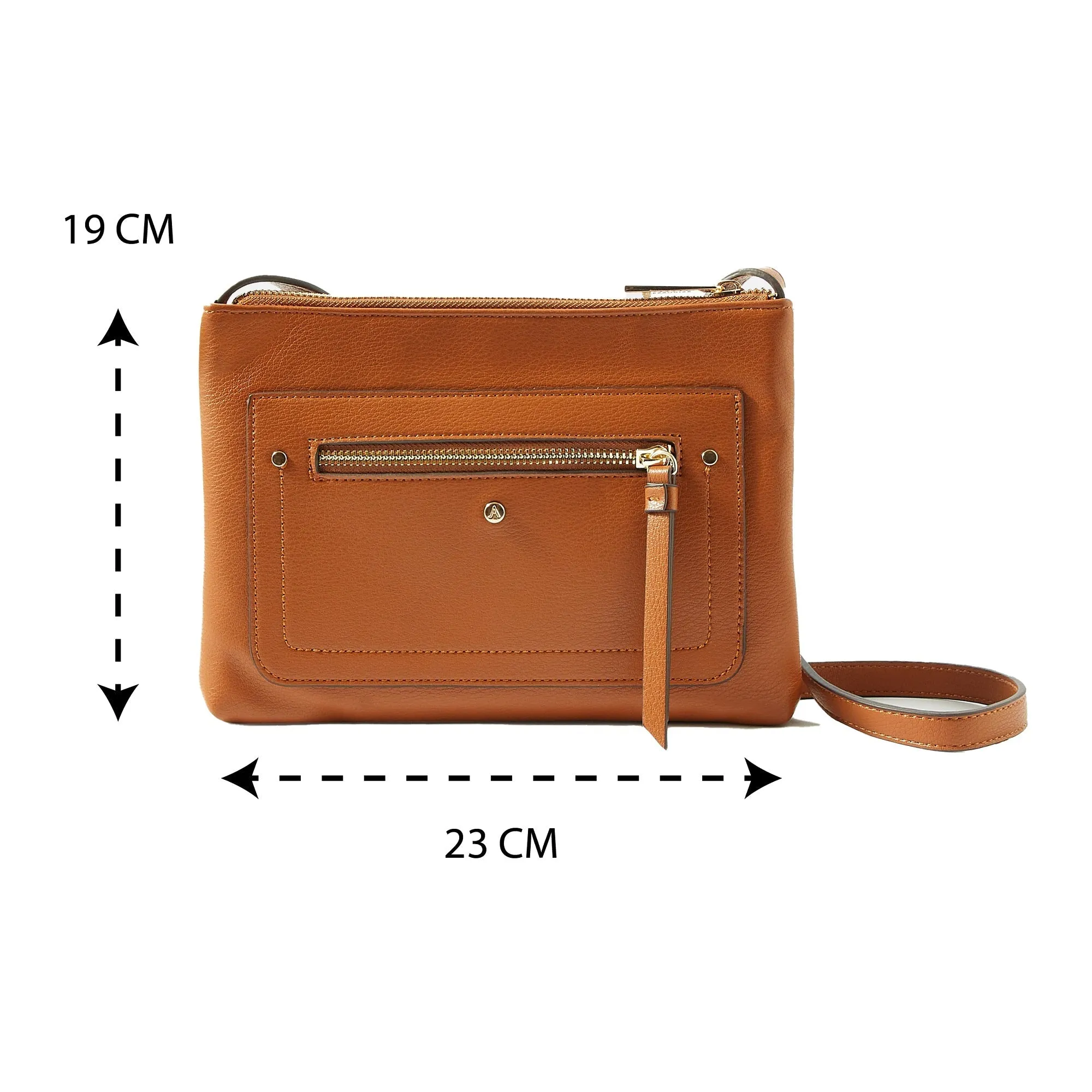 Accessorize London Women's Faux Leather Tan Ellie Sling Bag