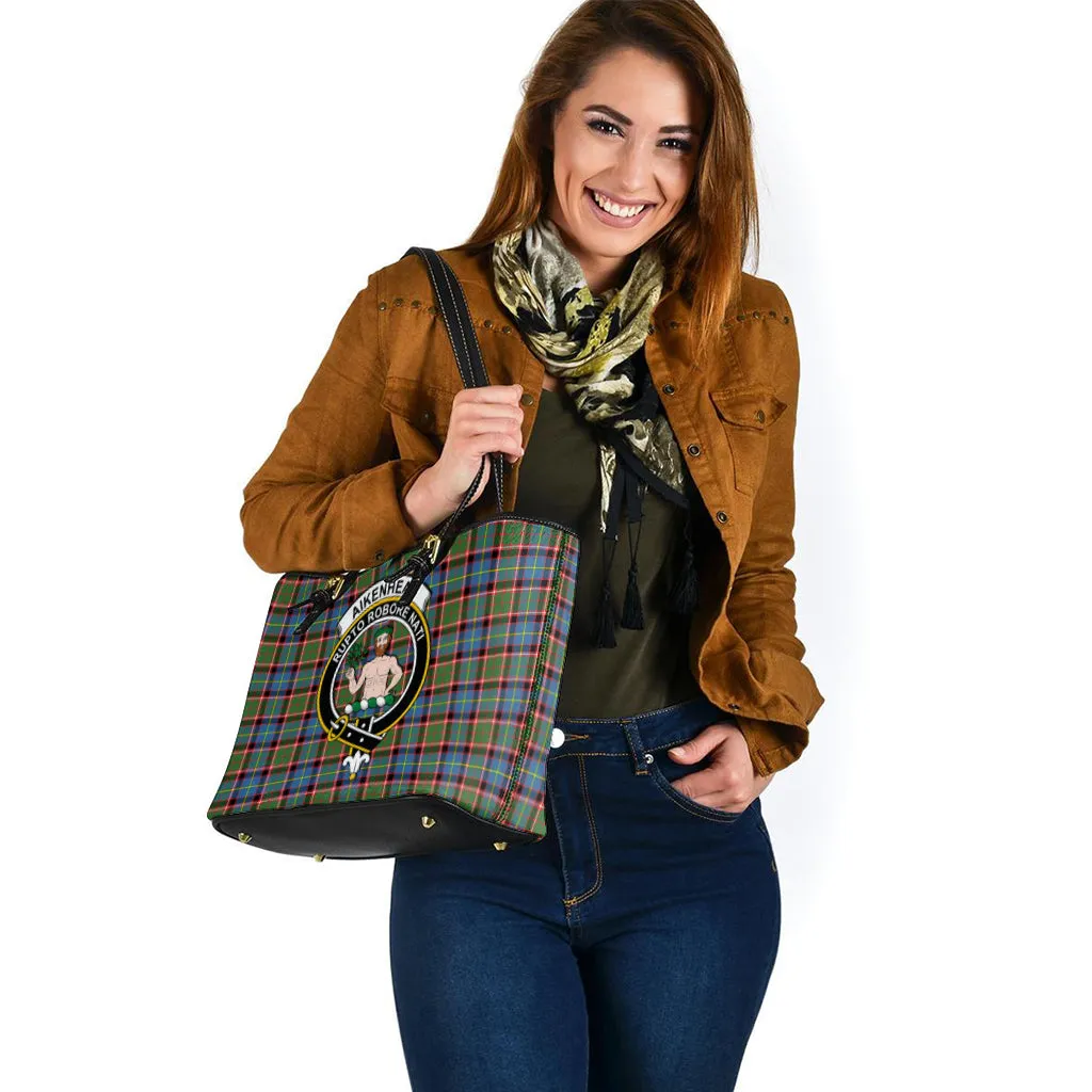 Aikenhead Tartan Leather Tote Bag with Family Crest