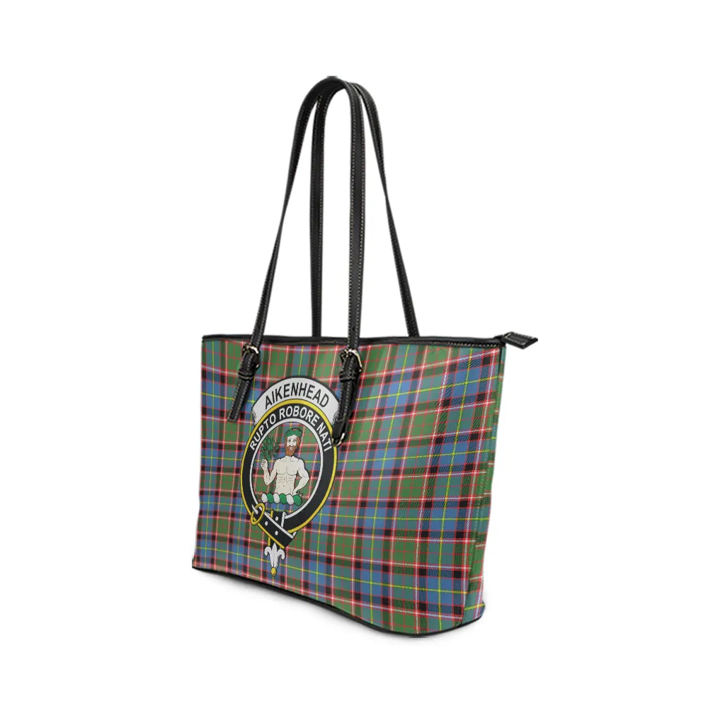 Aikenhead Tartan Leather Tote Bag with Family Crest