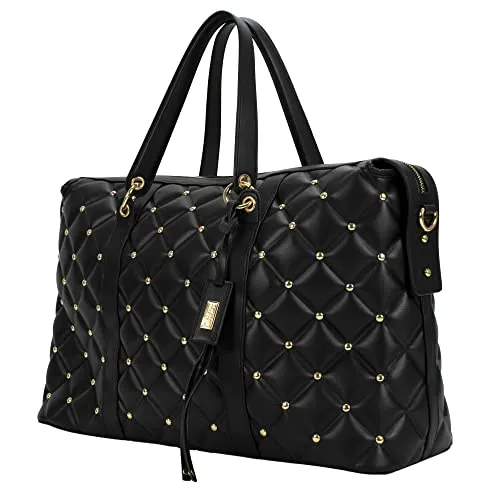 Badgley Mischka Quilted Weekender Bag, Black