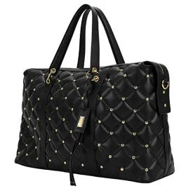 Badgley Mischka Quilted Weekender Bag, Black