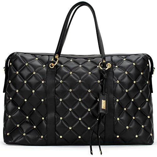 Badgley Mischka Quilted Weekender Bag, Black