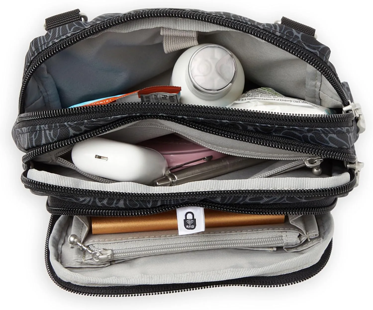 Baggallini Trifecta RFID Wallet 8"x6" Crossbody Women Convertible Fanny Pack Belt Bag