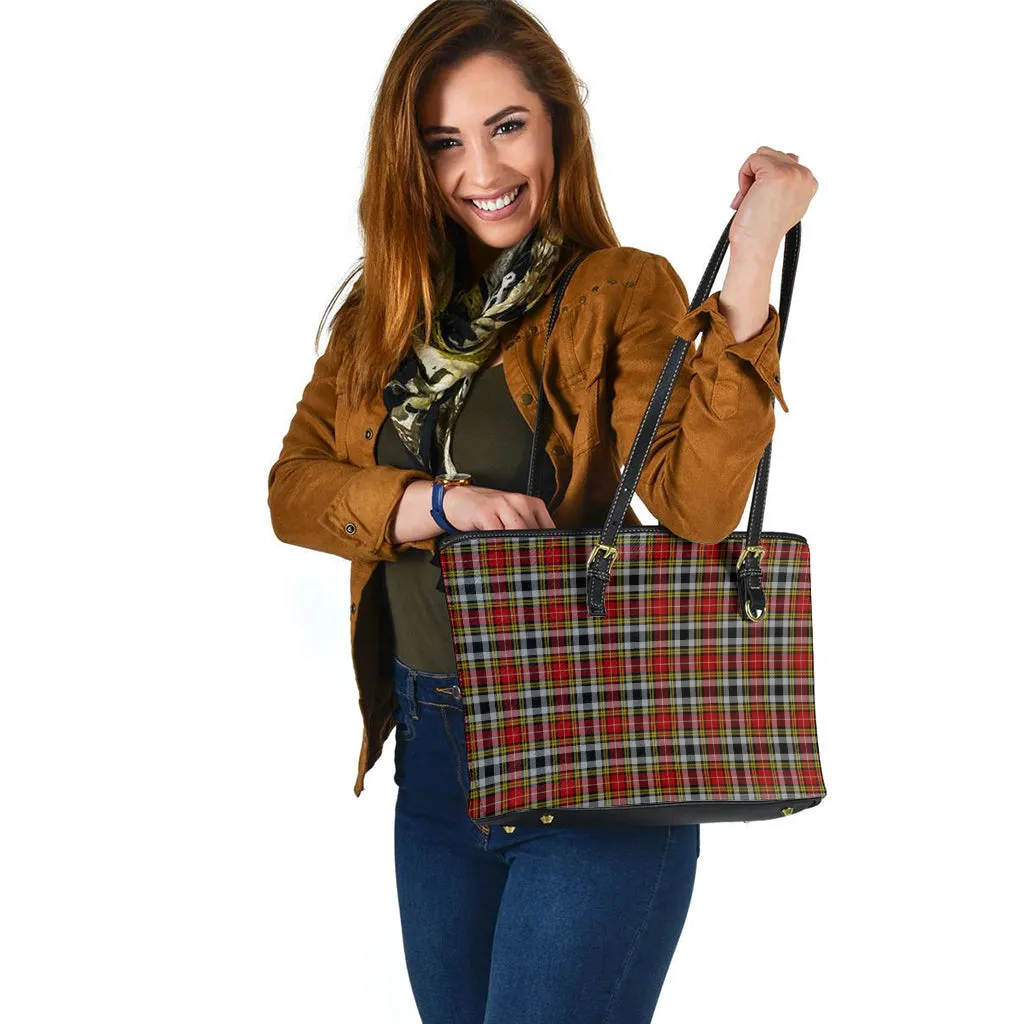 Buchanan Old Dress Tartan Leather Tote Bag