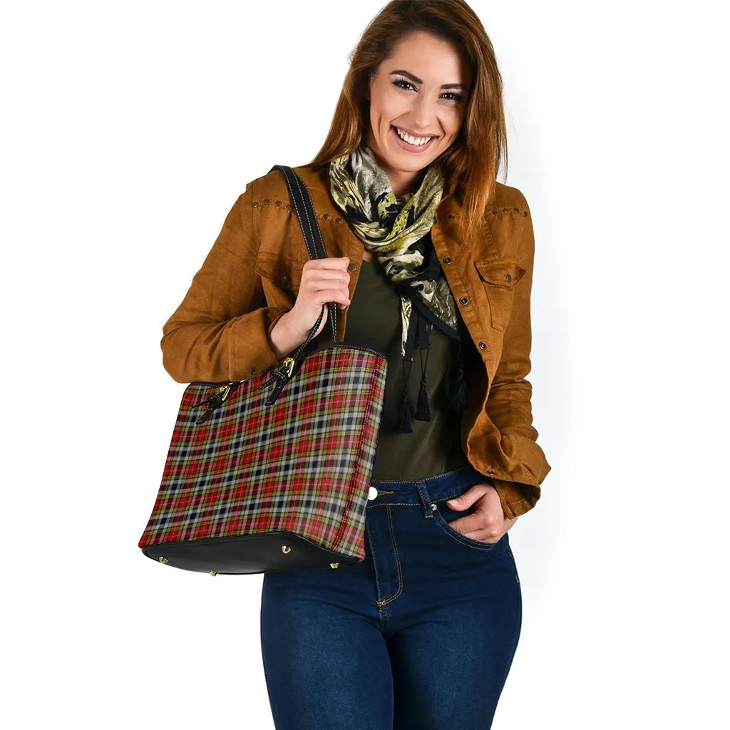 Buchanan Old Dress Tartan Leather Tote Bag