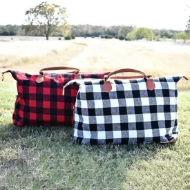 Buffalo Check Tote Weekender Bag Purse
