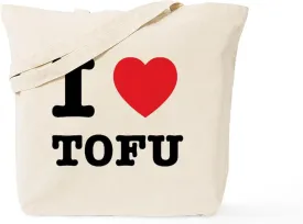 CafePress I Heart Tofu Tote Bag Natural Canvas Tote Bag, Reusable Shopping Bag