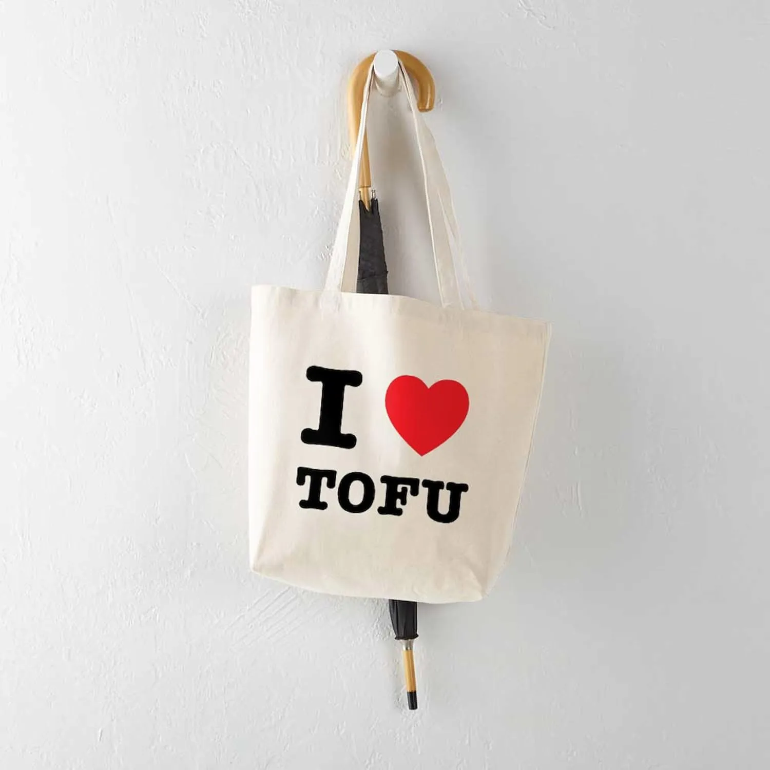 CafePress I Heart Tofu Tote Bag Natural Canvas Tote Bag, Reusable Shopping Bag