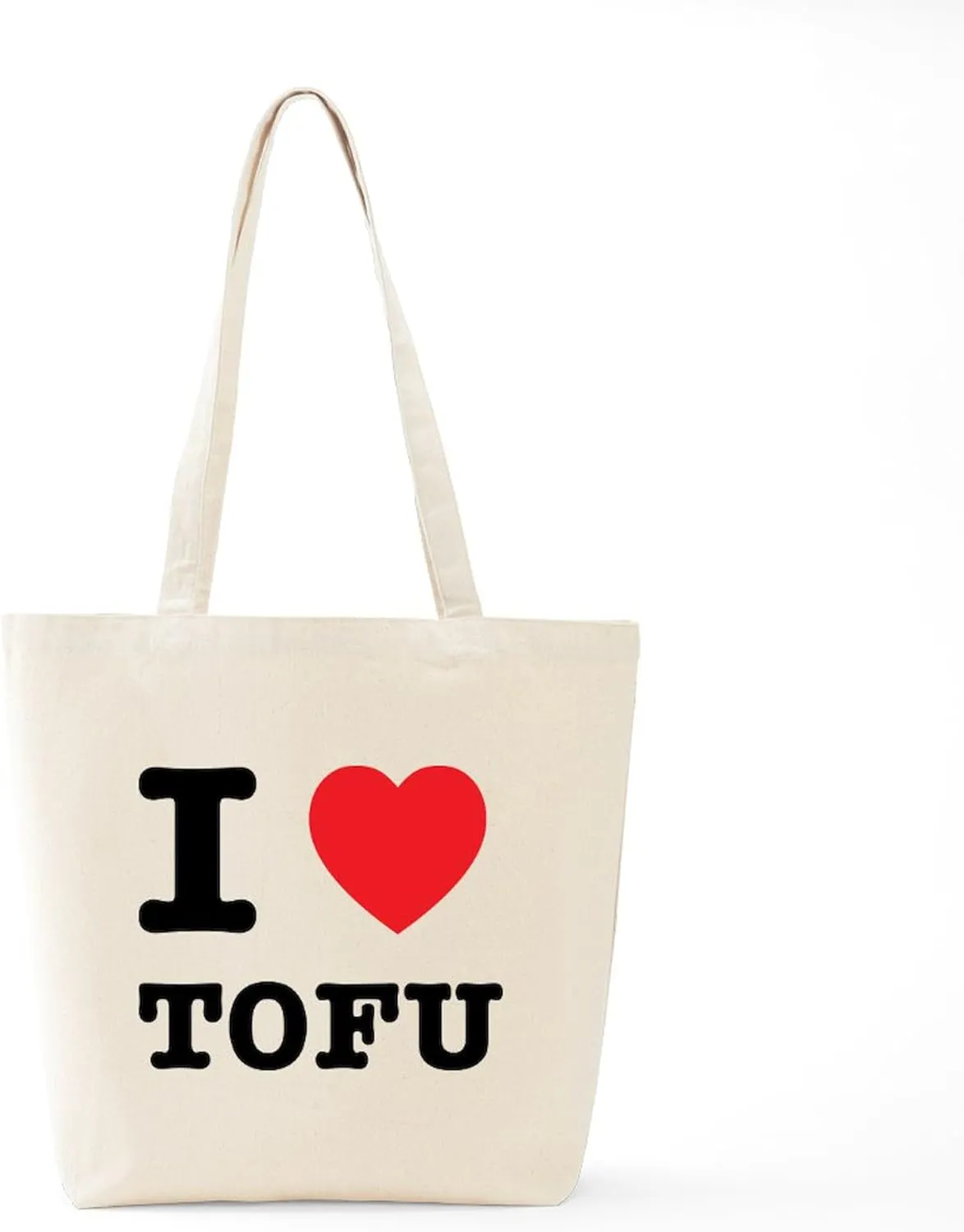 CafePress I Heart Tofu Tote Bag Natural Canvas Tote Bag, Reusable Shopping Bag