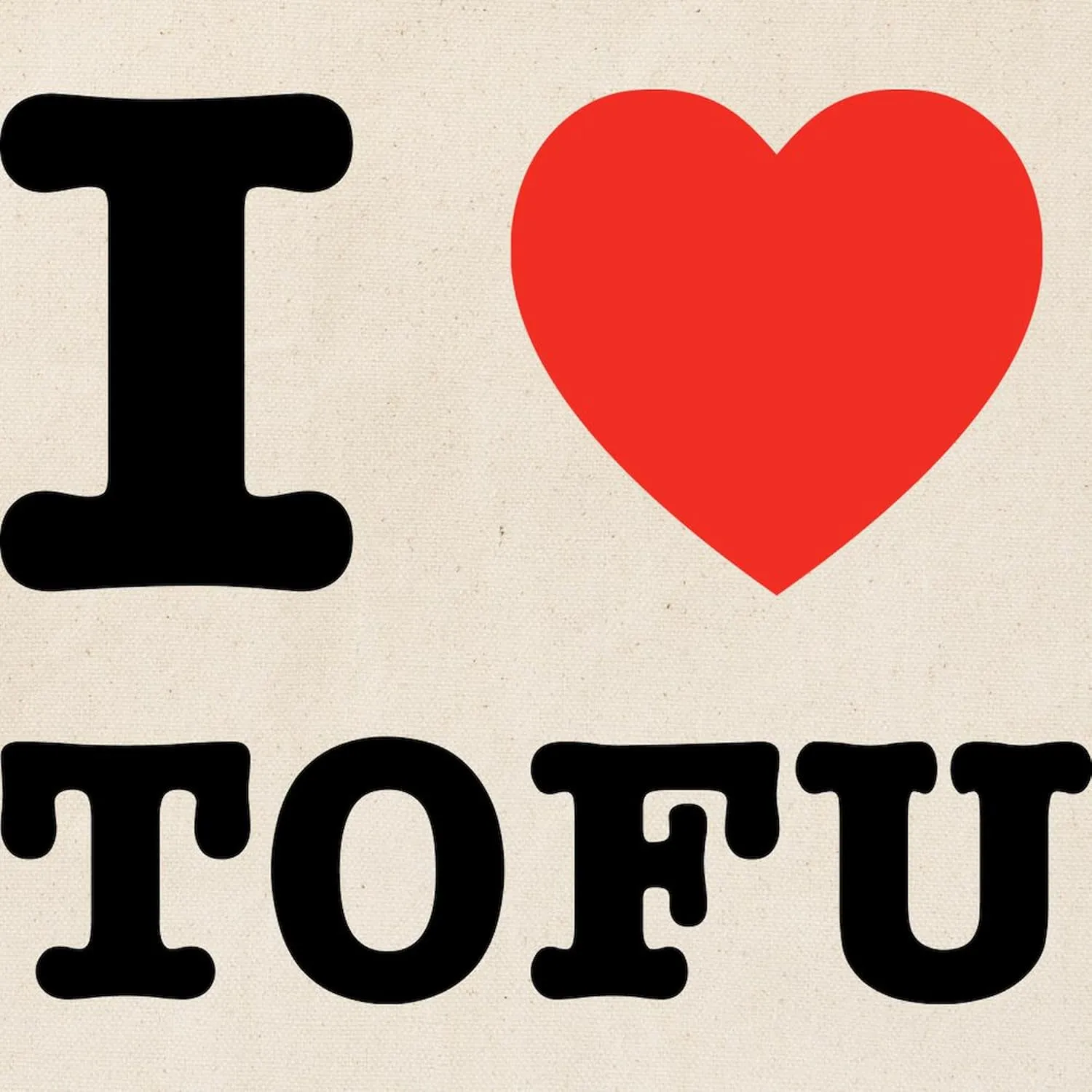 CafePress I Heart Tofu Tote Bag Natural Canvas Tote Bag, Reusable Shopping Bag