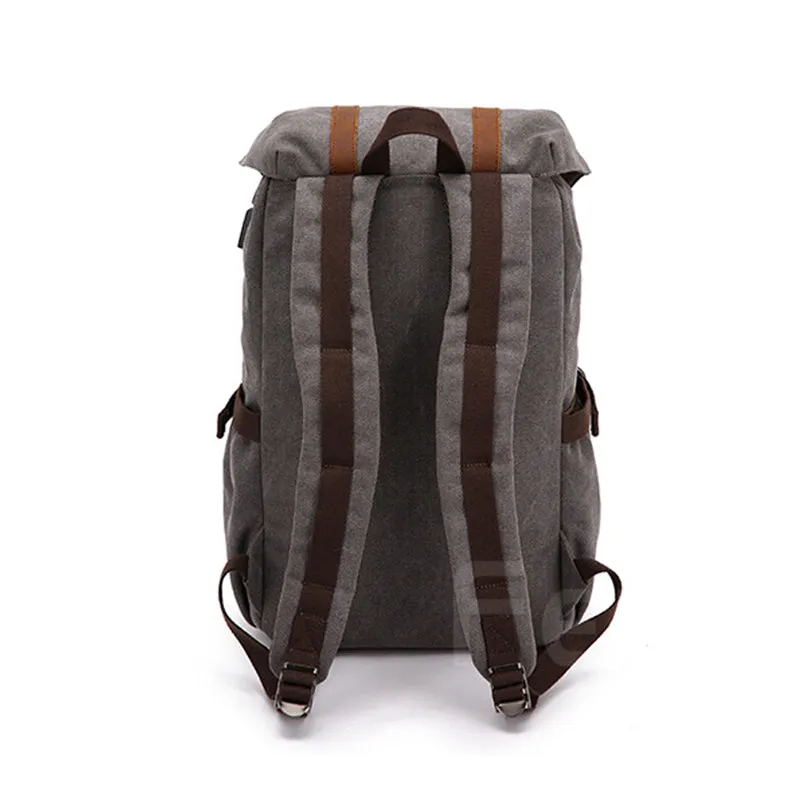 Canvas Travel Backpack With USB Plug Vintage Large Canvas Laptop Backpack Unsiex Canvas School Backpack