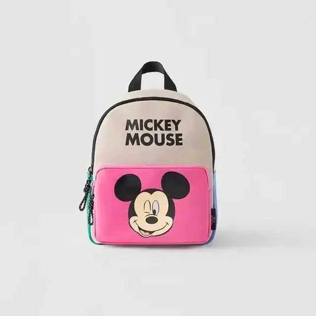 Cartoon Disney Mickey Mouse Backpack Minnie Mouse Canvas School Bag Fashion Large Capacity Backpack Girls