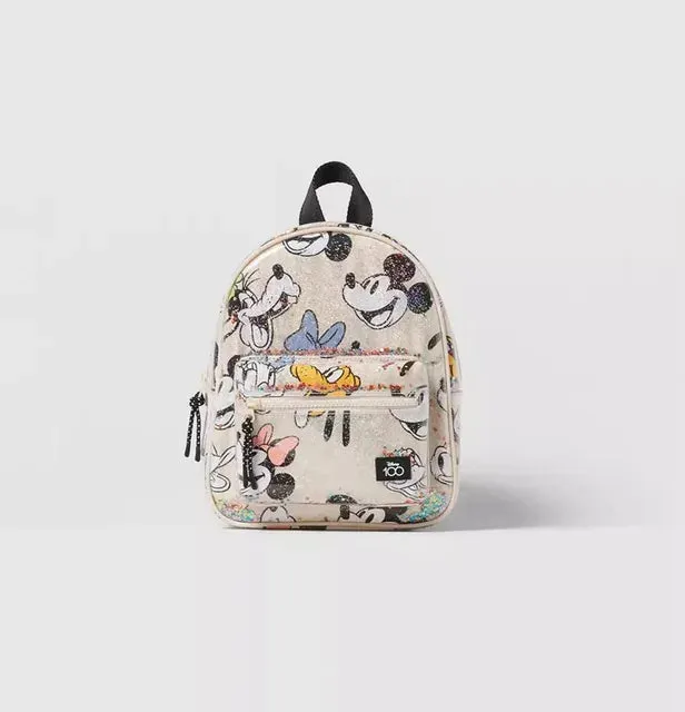 Cartoon Disney Mickey Mouse Backpack Minnie Mouse Canvas School Bag Fashion Large Capacity Backpack Girls