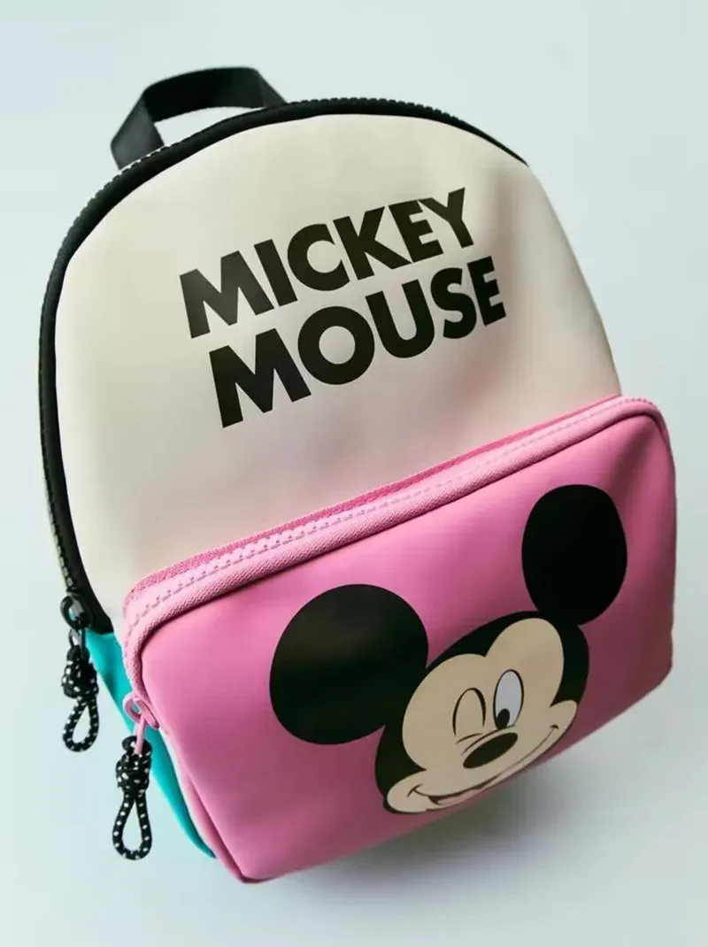 Cartoon Disney Mickey Mouse Backpack Minnie Mouse Canvas School Bag Fashion Large Capacity Backpack Girls