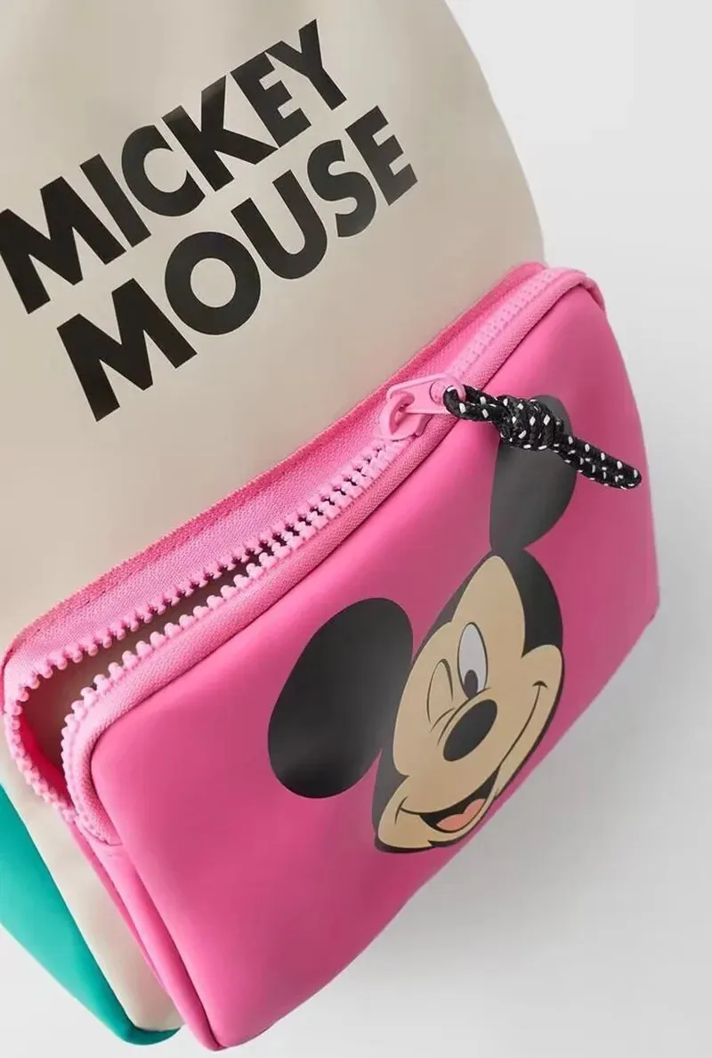 Cartoon Disney Mickey Mouse Backpack Minnie Mouse Canvas School Bag Fashion Large Capacity Backpack Girls