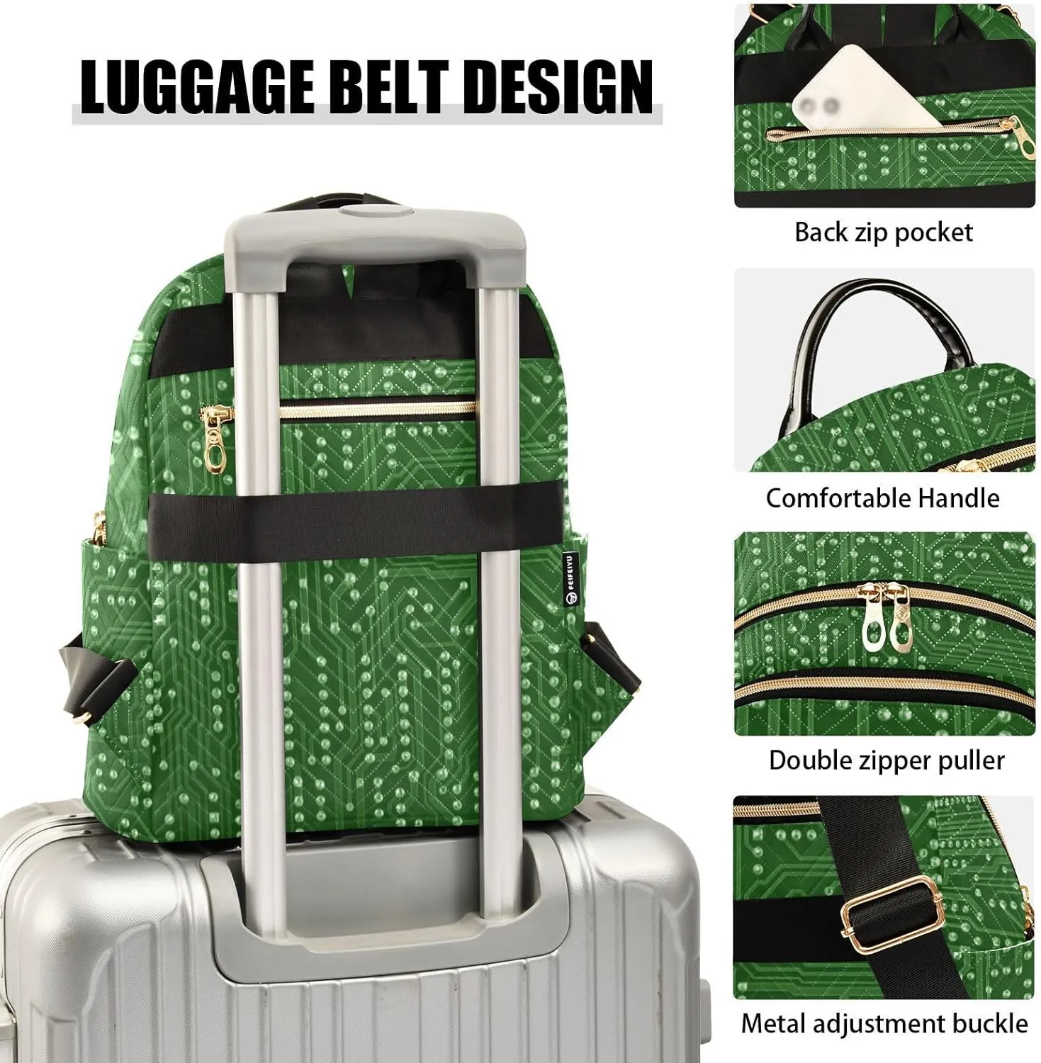 Circuit Board Mini Backpack for Women, Travel Backpack Purse Daypack Shoulder Bag for Ladies