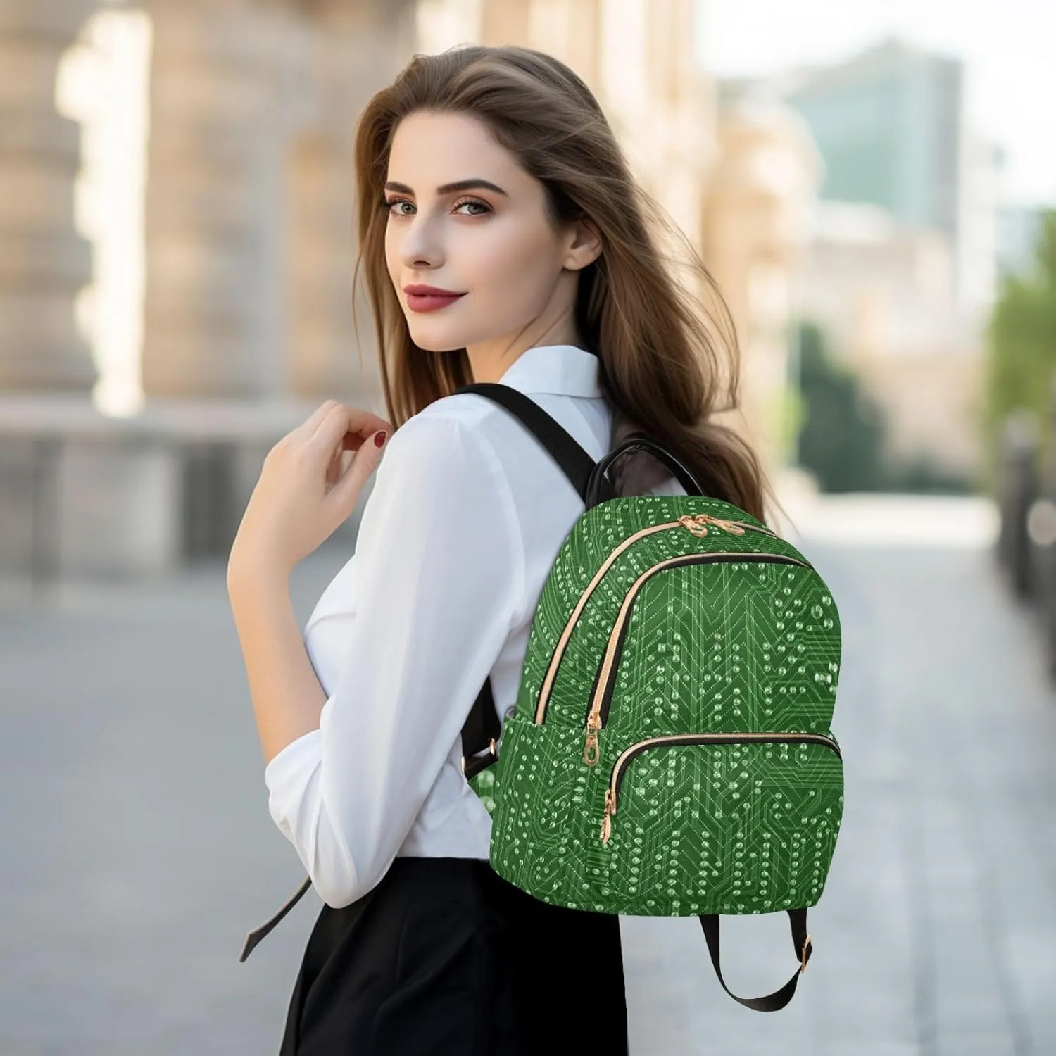 Circuit Board Mini Backpack for Women, Travel Backpack Purse Daypack Shoulder Bag for Ladies