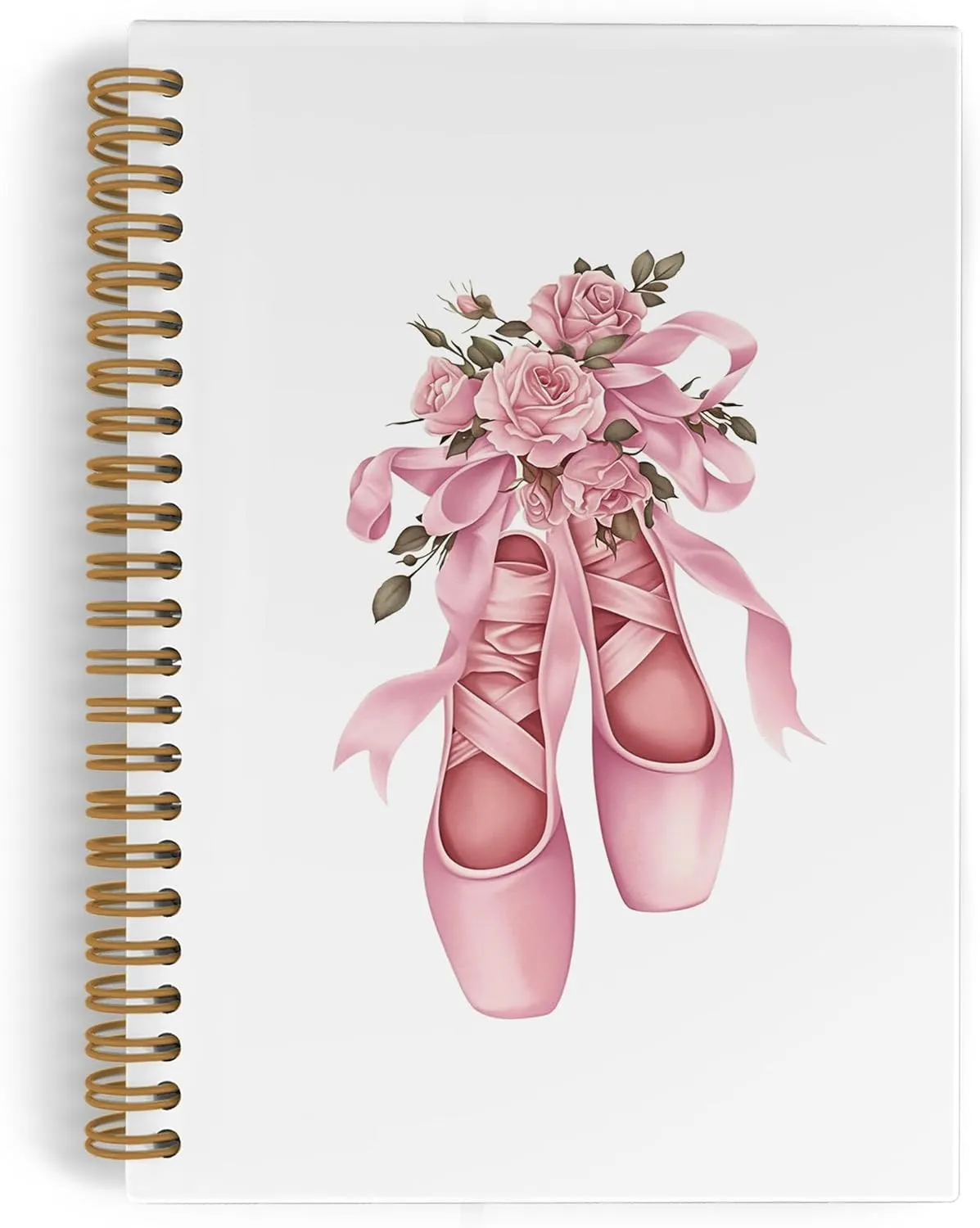 Coquette Pink Bow Ballet Dance Spiral Notebook, Dancer Teacher Gifts Journal Notebook, Inspirational Ballet Gifts Notebooks for School Work, Dancing Office Supplies Gifts for Girls Women, 5.5x8.3 Inch