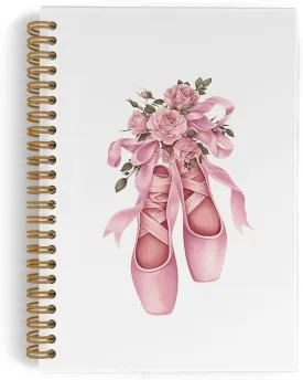 Coquette Pink Bow Ballet Dance Spiral Notebook, Dancer Teacher Gifts Journal Notebook, Inspirational Ballet Gifts Notebooks for School Work, Dancing Office Supplies Gifts for Girls Women, 5.5x8.3 Inch