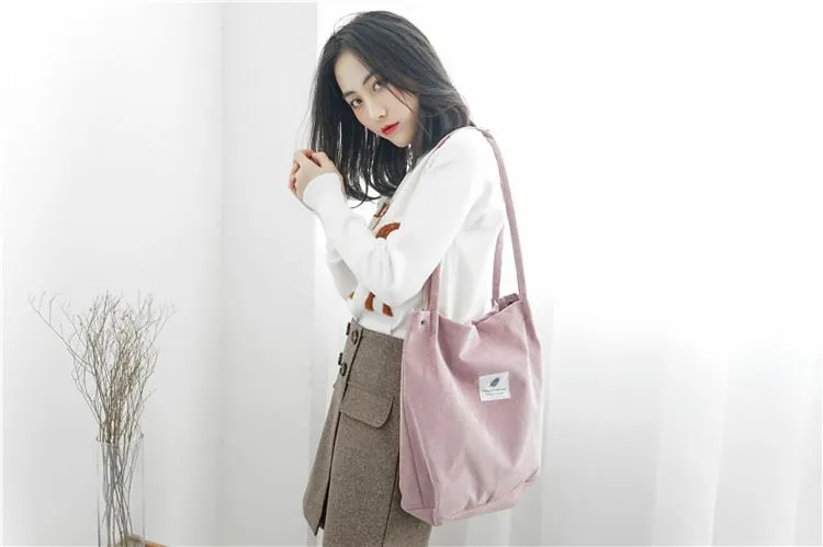Corduroy Canvas Shoulder Bags