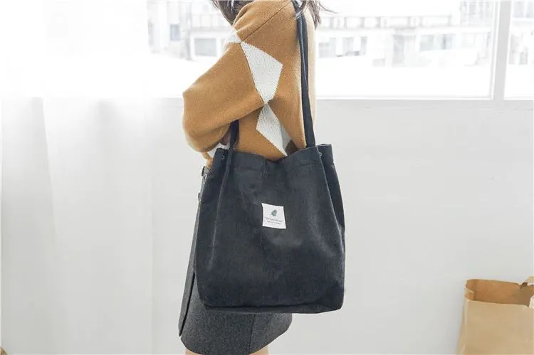 Corduroy Canvas Shoulder Bags