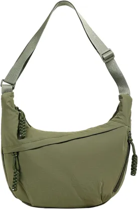 Crescent Shoulder Bag Nylon Crossbody Bag for Women Nylon Hobo Bags Slouchy Sling Purse Dumpling Bags