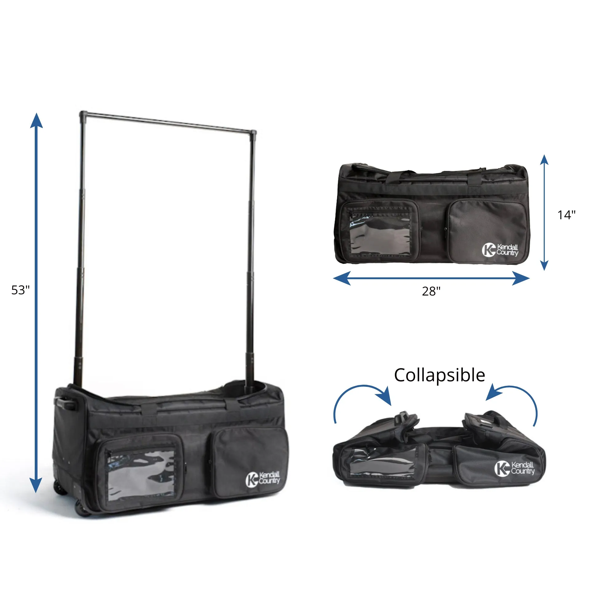 Dance Bag with Garment Rack - Raven Black, Large 28"
