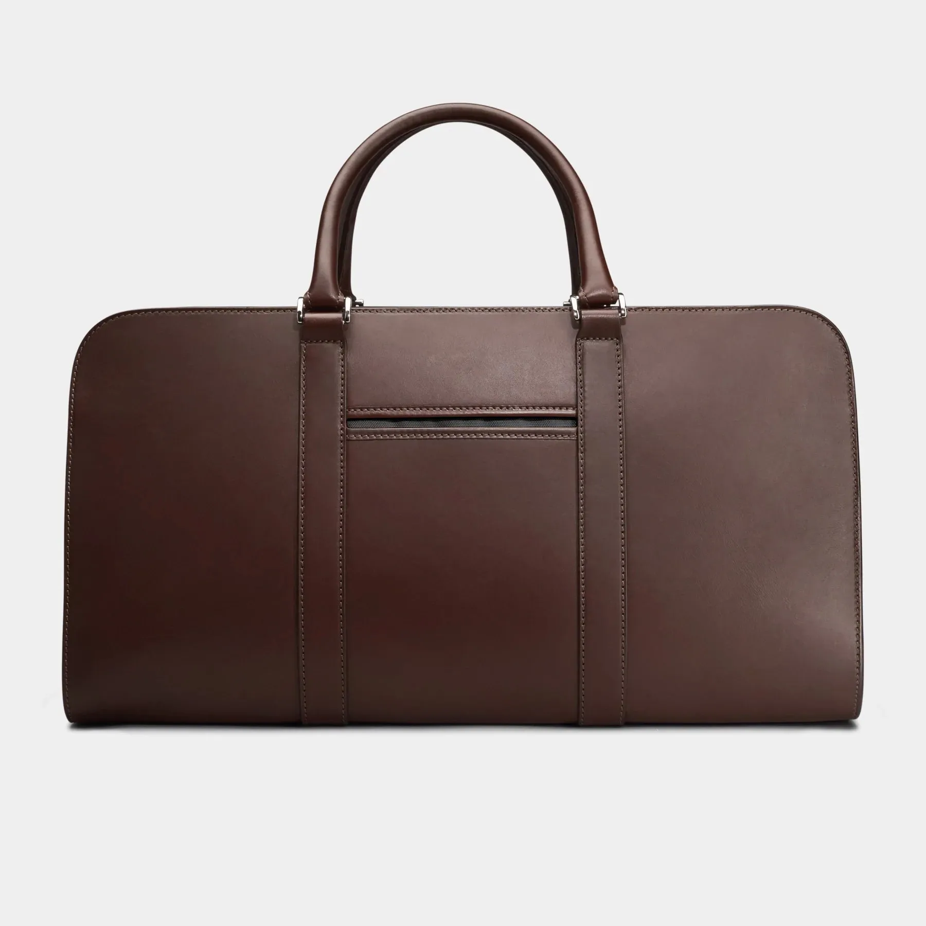 Dark Brown Designer Leather Luggage Bag - Léa