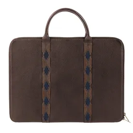 'Empresario' Briefcase - Brown Leather