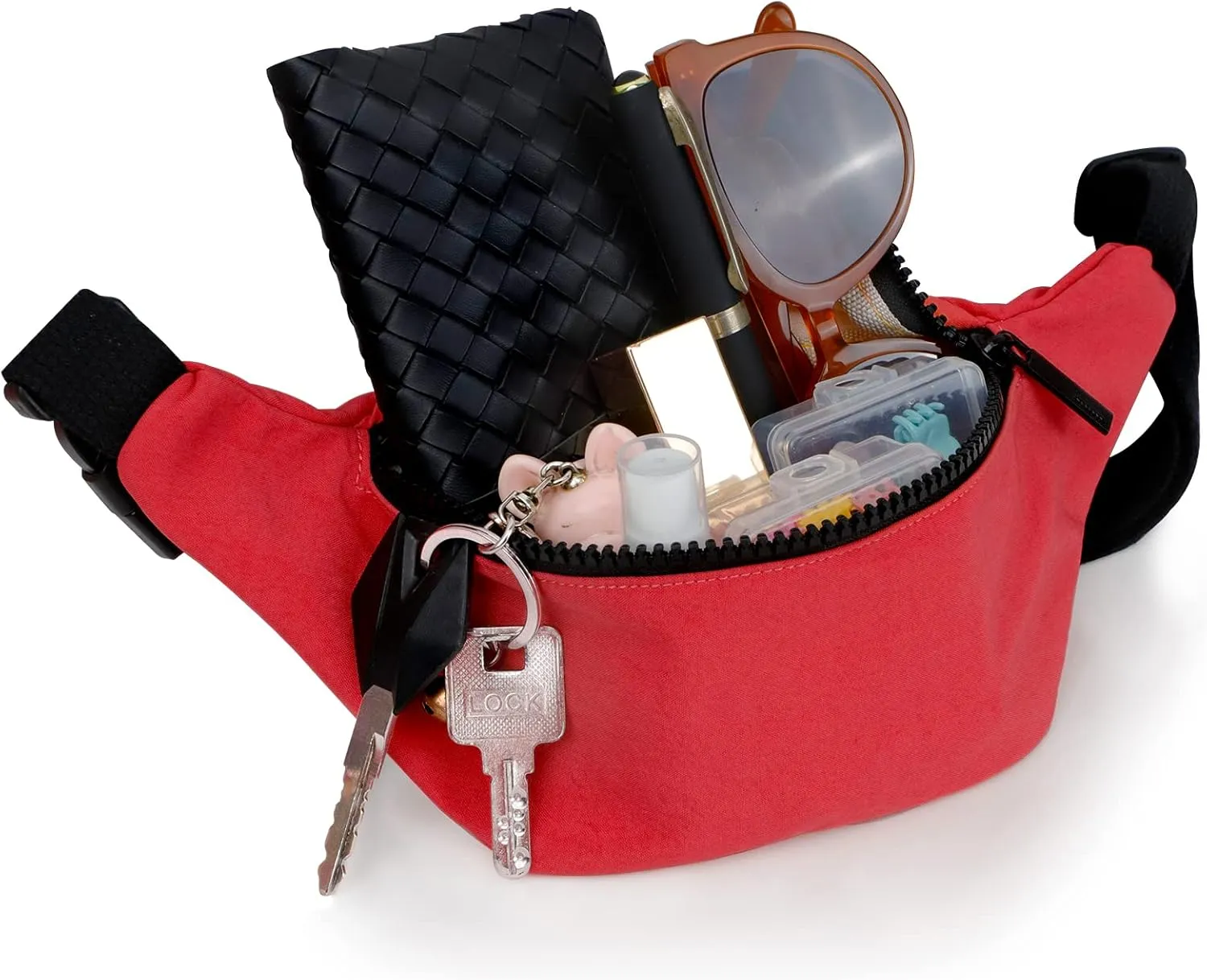 Fanny Pack for Kids,Adjustable Waist Bag for Kids Boys Girls,Cute Fashionable Waist Pack Children's Bum Bag,Sports Workout Traveling Running Carrying Phones Mini Bags (Red)