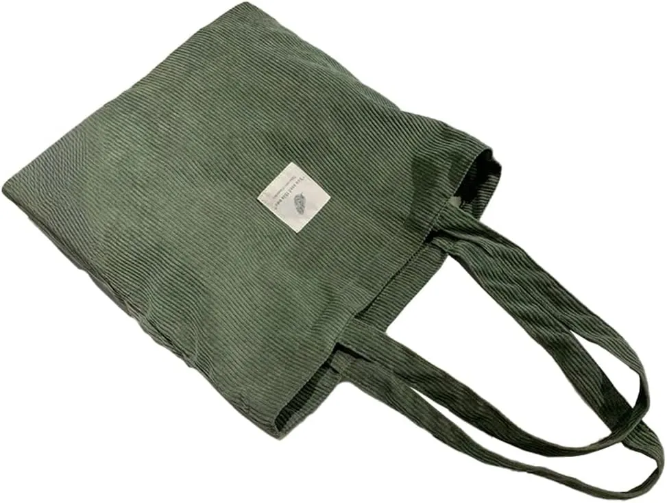 Geerta Corduroy Bag Corduroy Tote Bag with Zipper Pockets Shoulder Bag