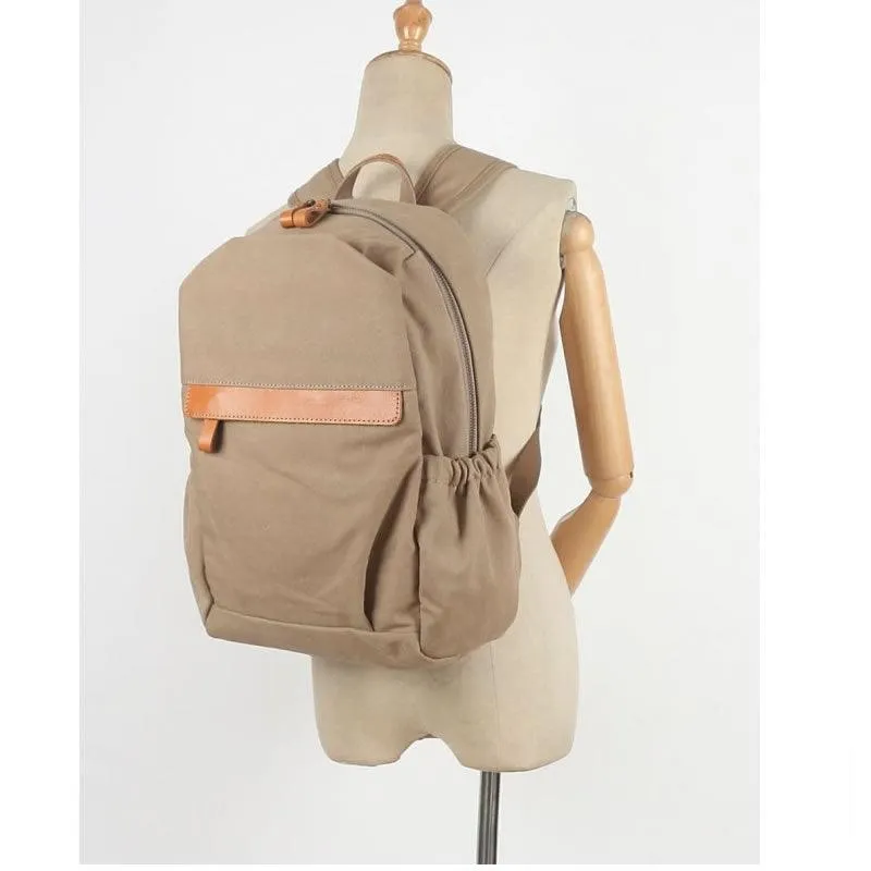 Genuine Leather And Canvas Backpack/Laptop Bag Yu-888790