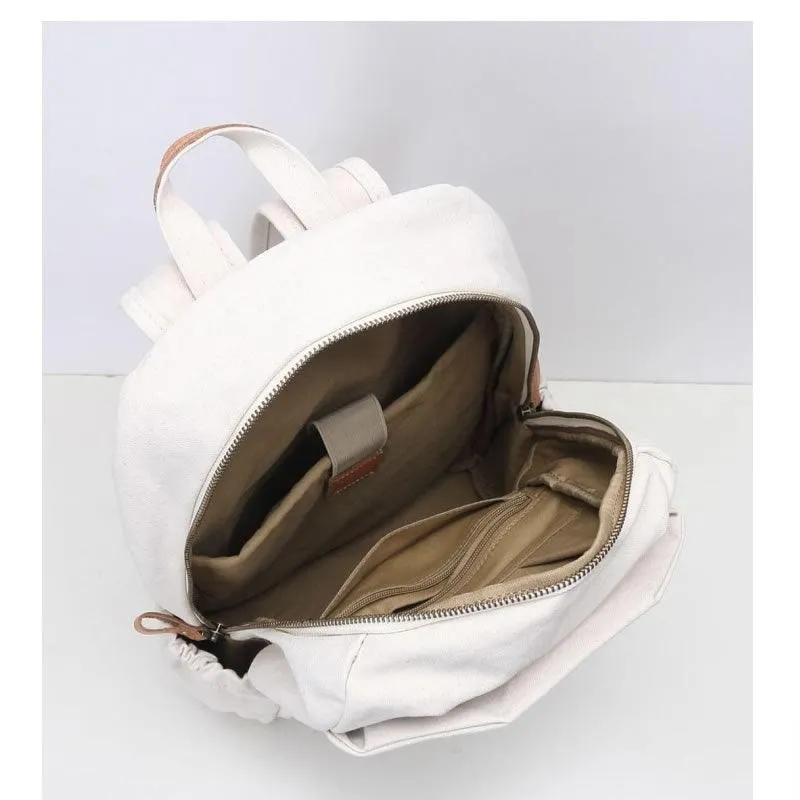 Genuine Leather And Canvas Backpack/Laptop Bag Yu-888790