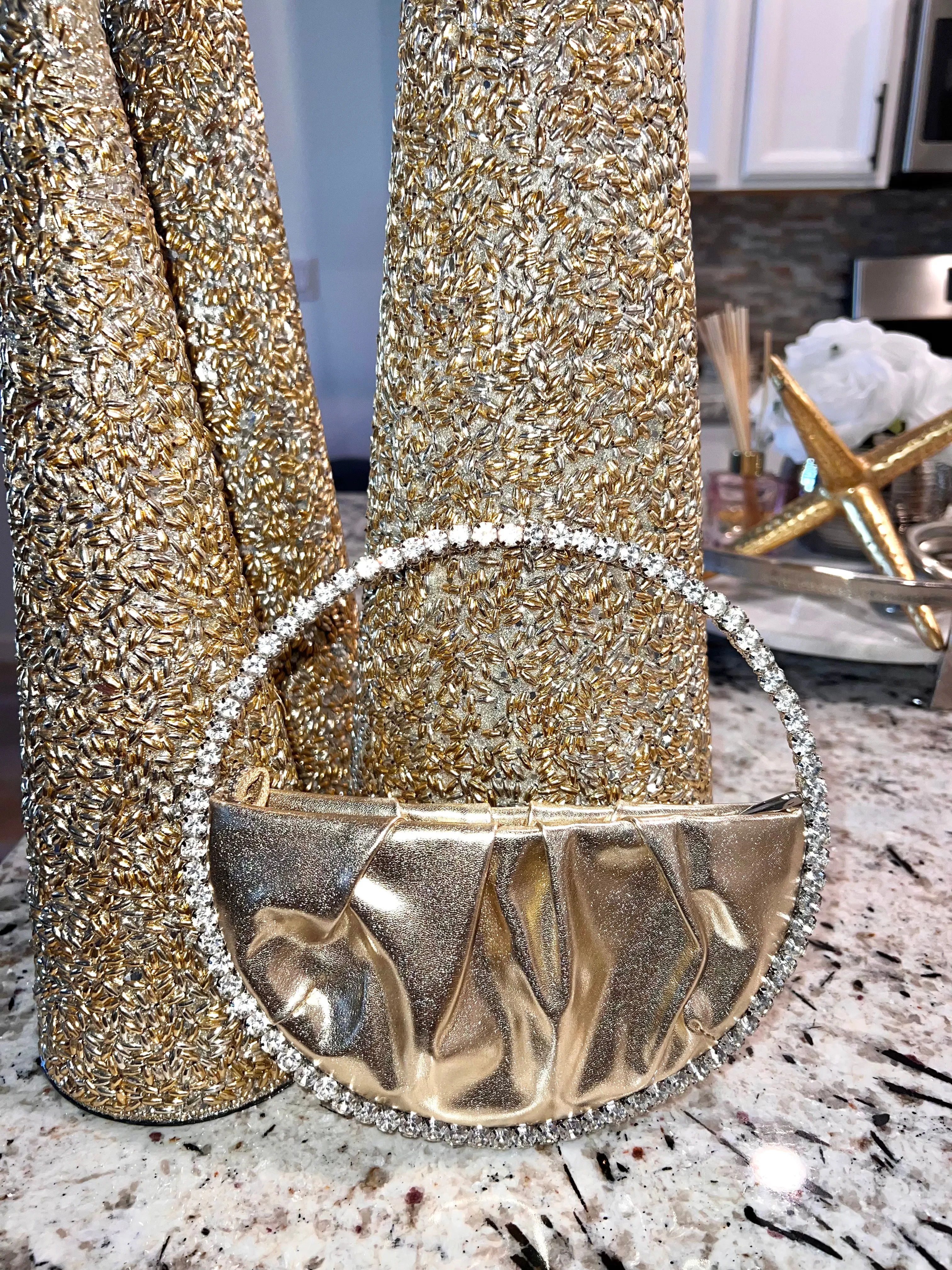 Golden Rhinestone Clutch
