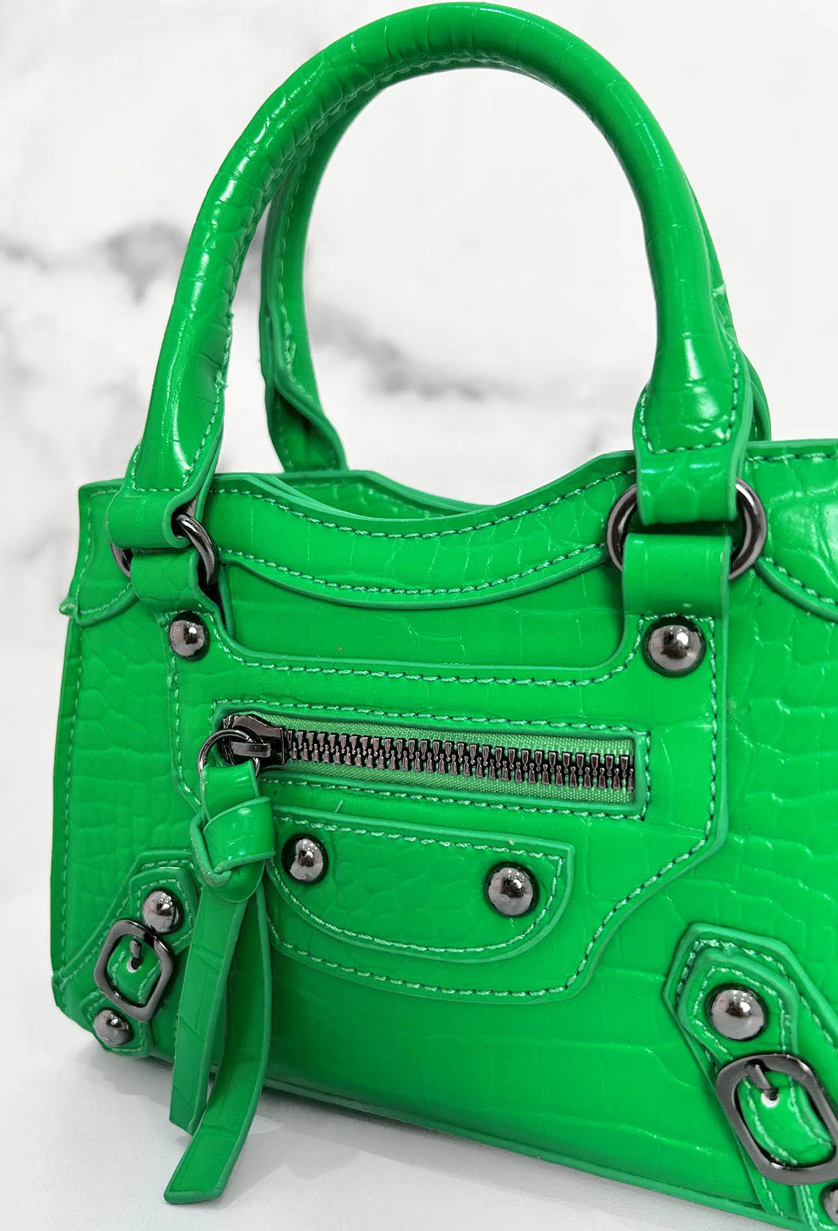 Gossip Girl Green Croc Handbag