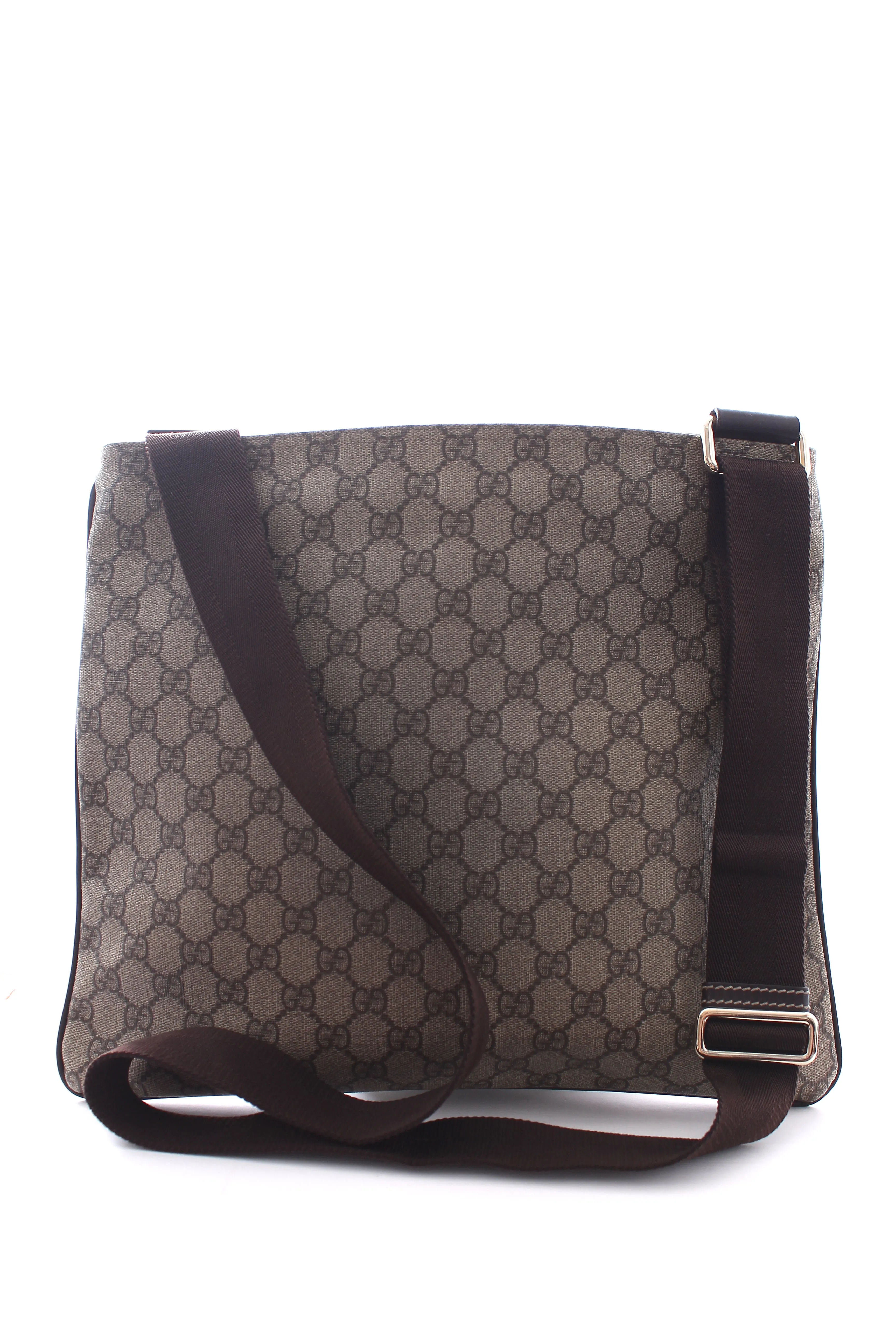 Gucci GG Supreme Leather-Trimmed Messenger Bag