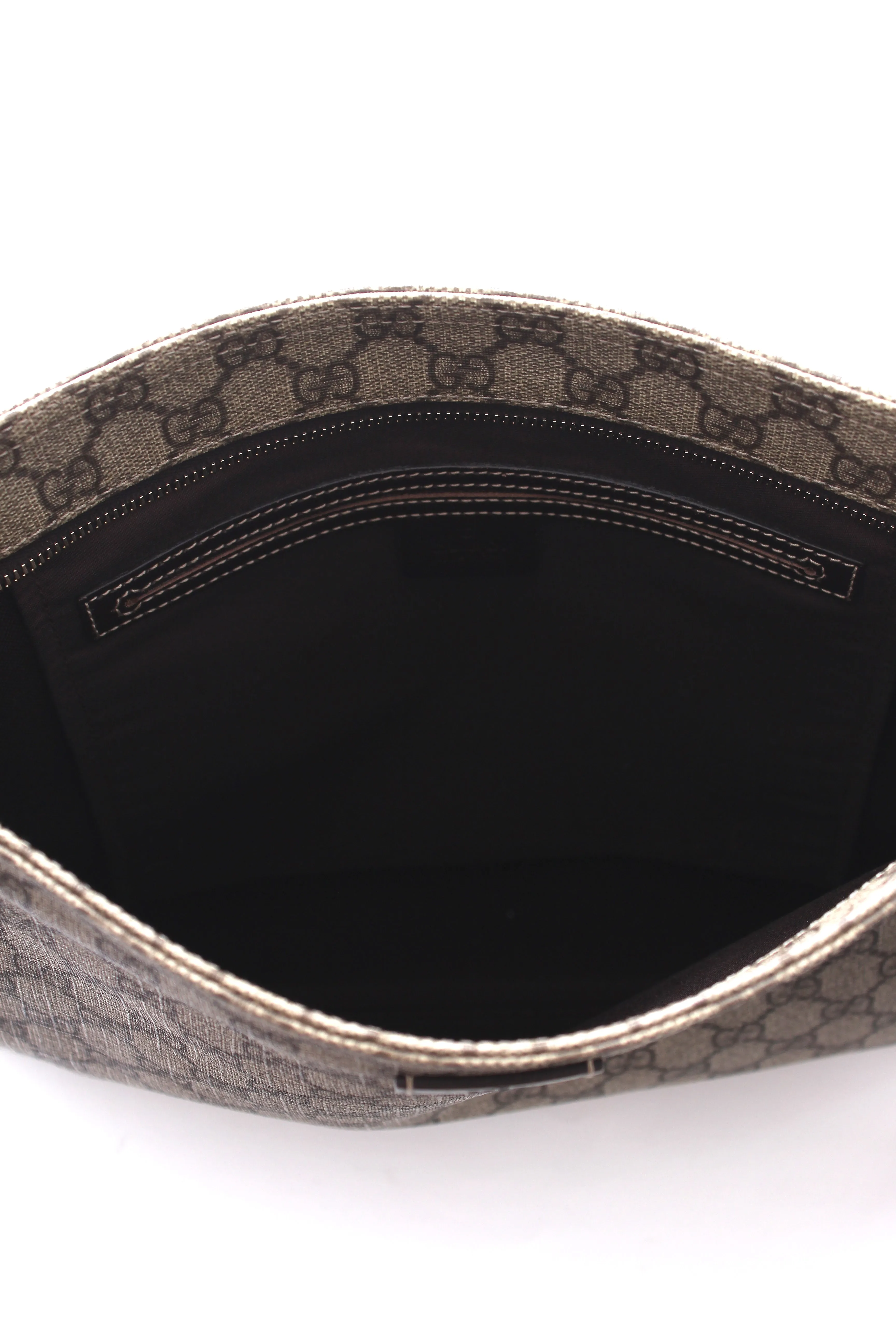 Gucci GG Supreme Leather-Trimmed Messenger Bag