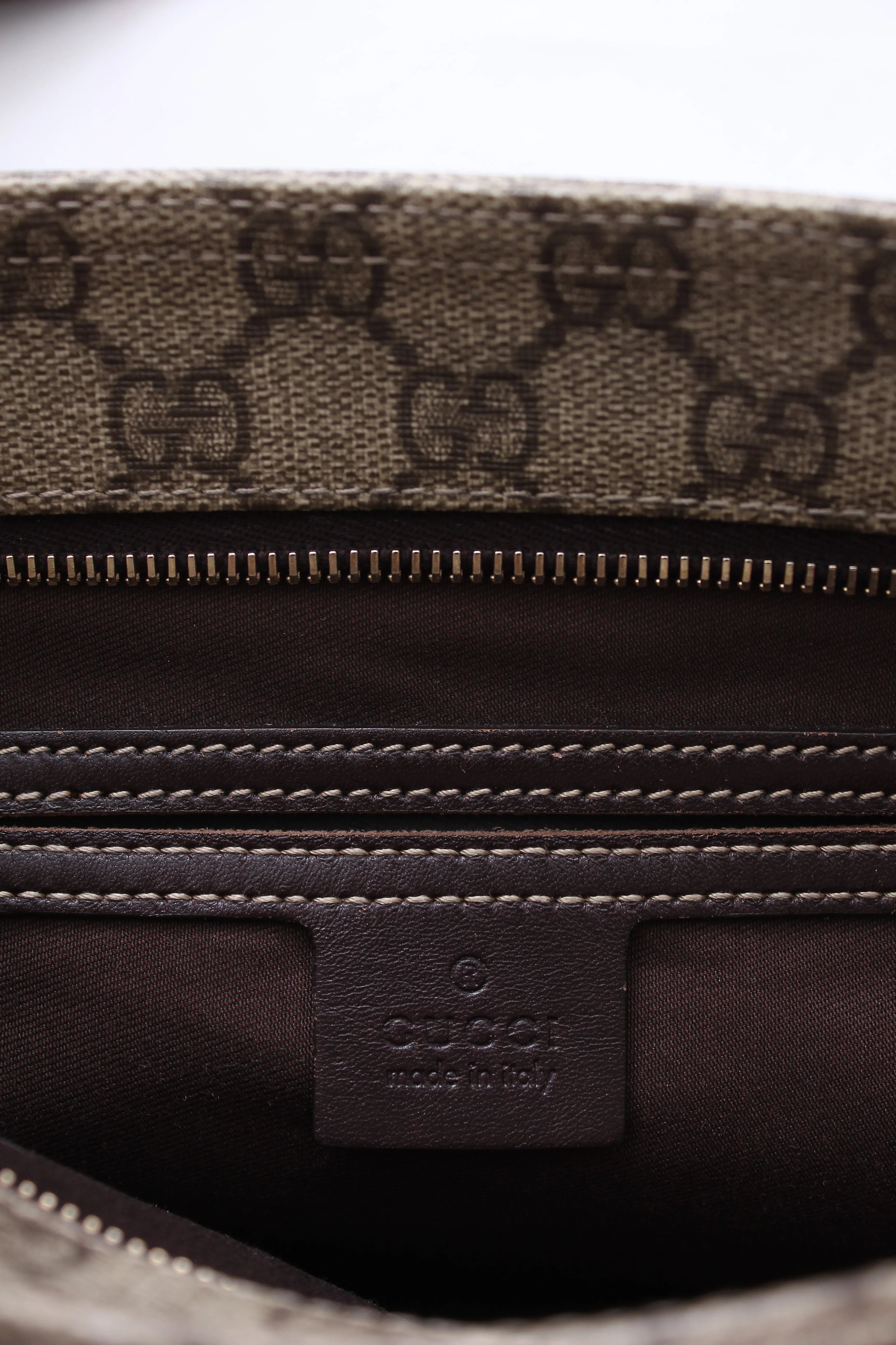 Gucci GG Supreme Leather-Trimmed Messenger Bag