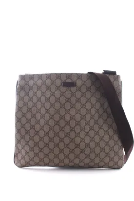 Gucci GG Supreme Leather-Trimmed Messenger Bag