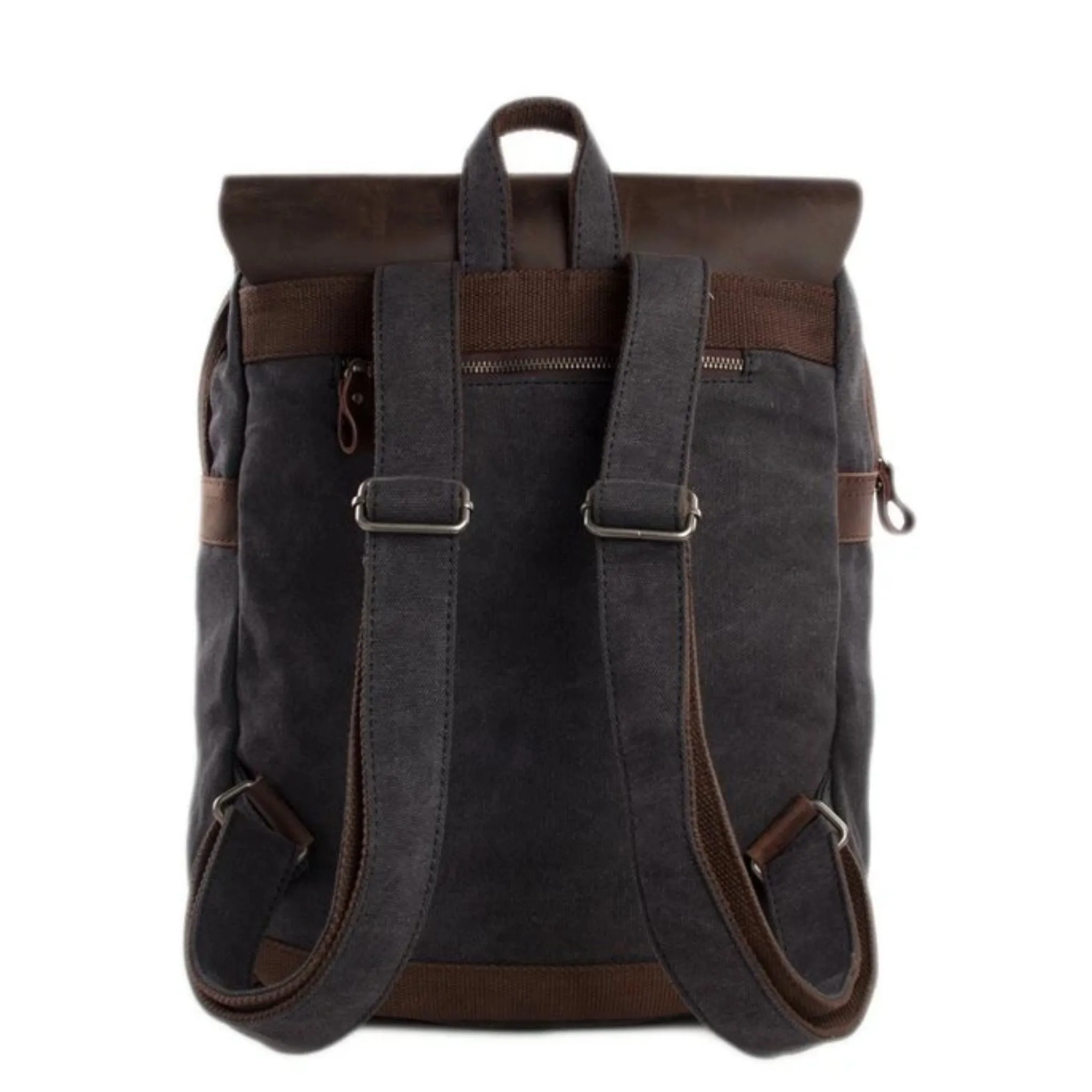 Handmade Canvas with Leather School Backpack