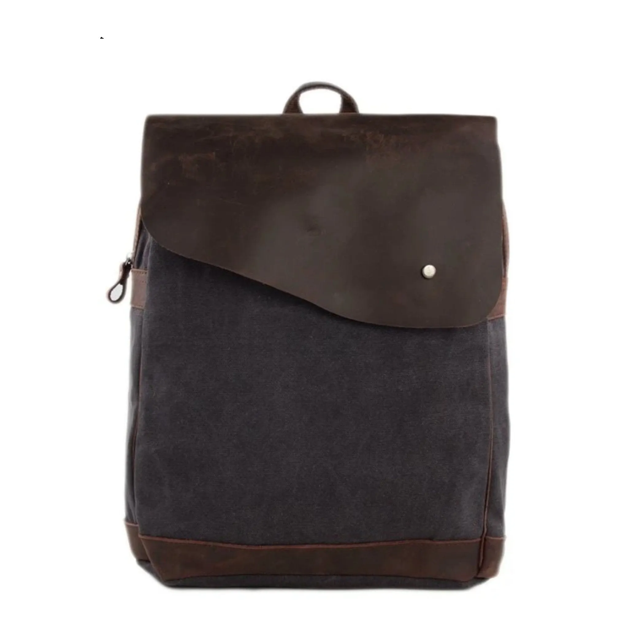 Handmade Canvas with Leather School Backpack