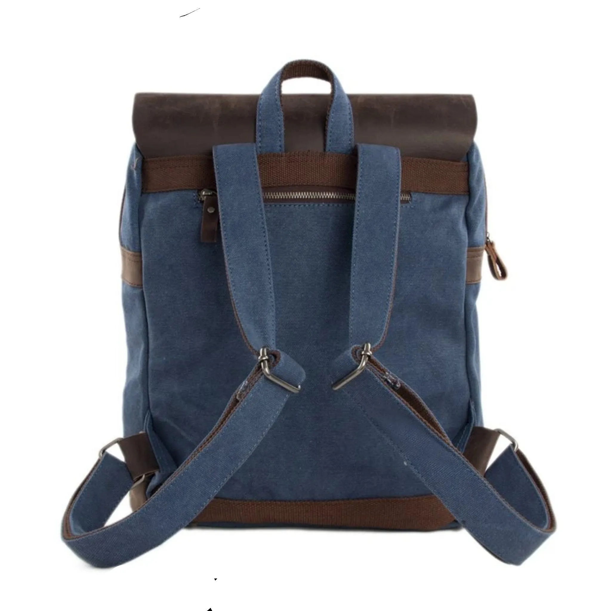 Handmade Canvas with Leather School Backpack