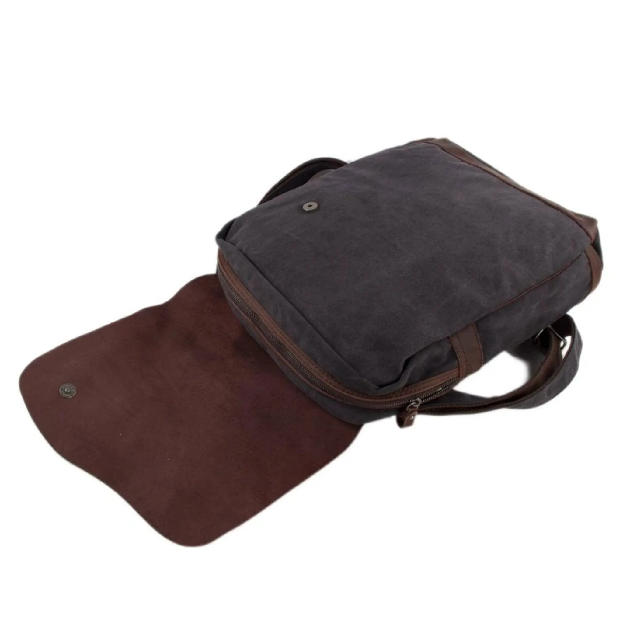 Handmade Canvas with Leather School Backpack