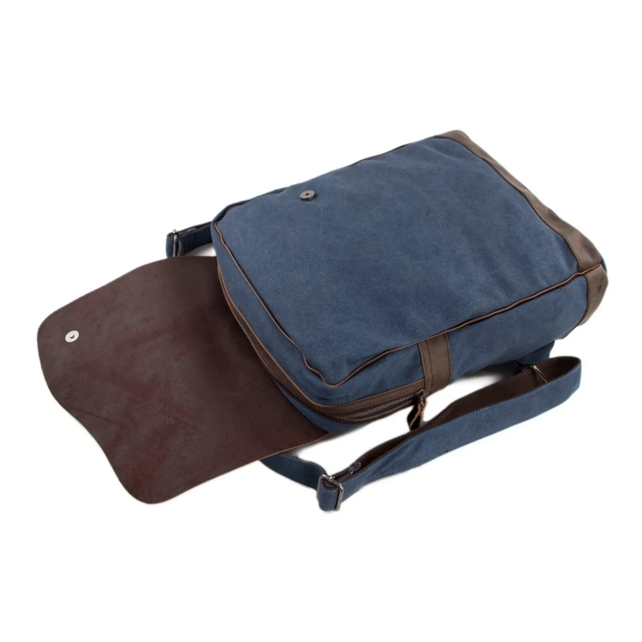 Handmade Canvas with Leather School Backpack