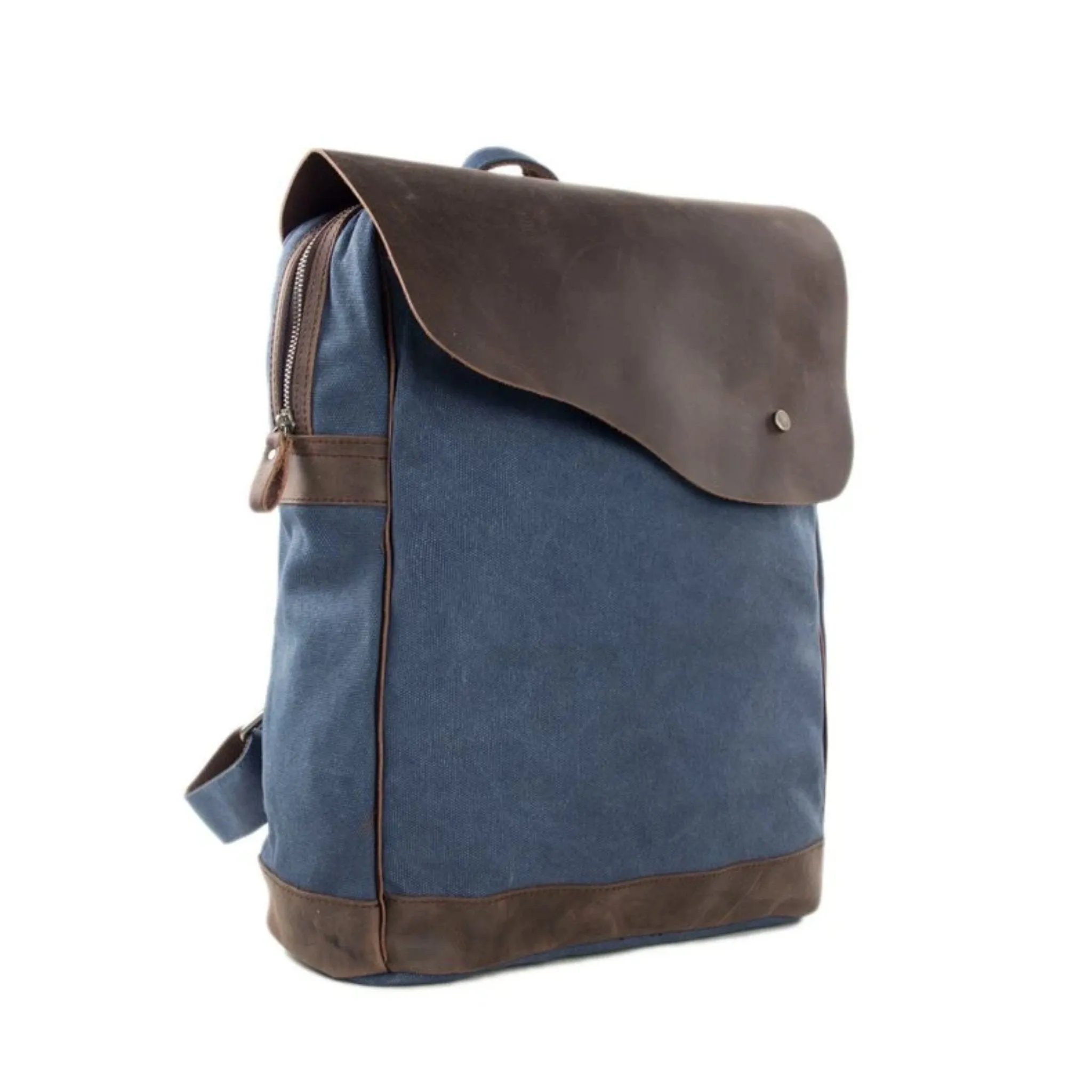 Handmade Canvas with Leather School Backpack