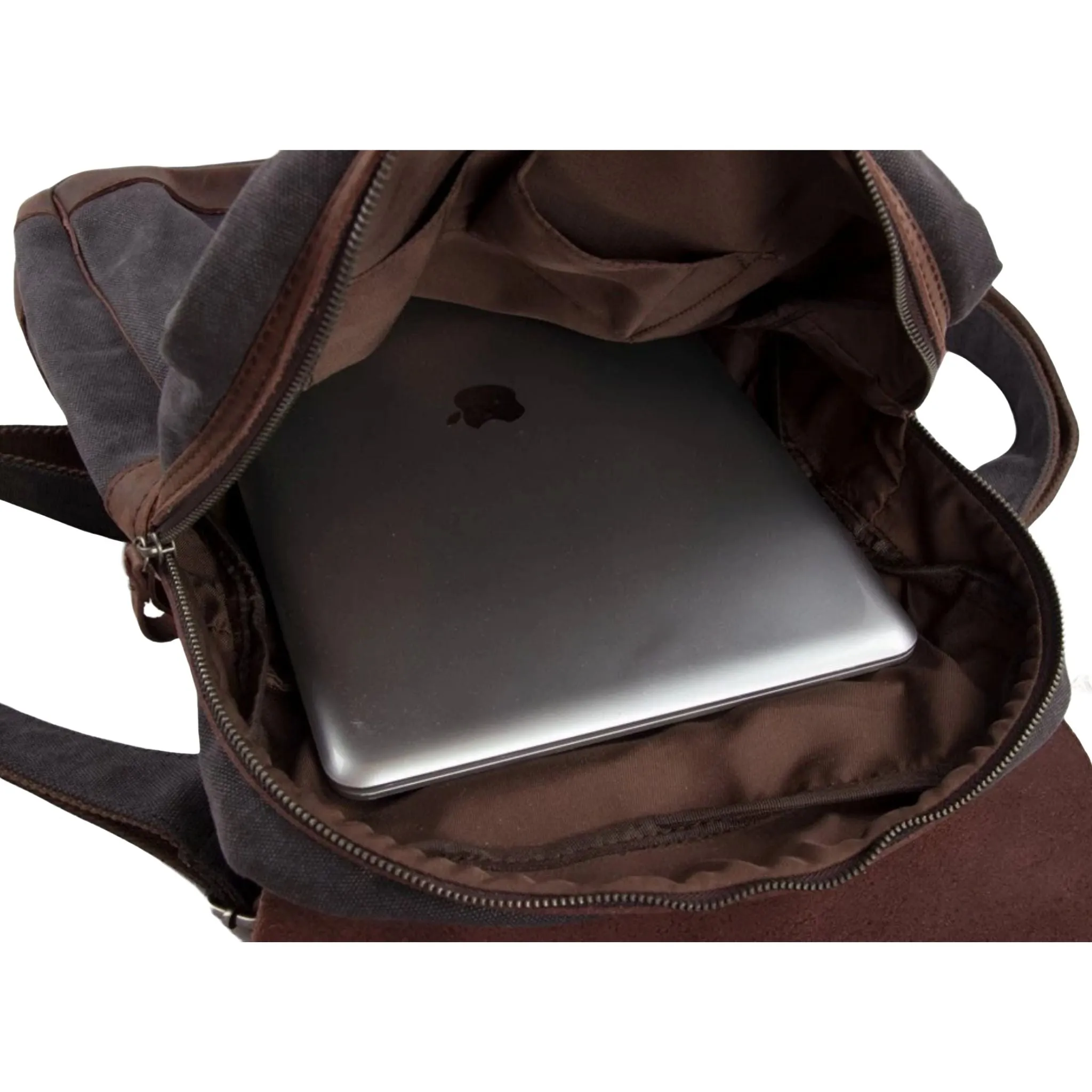 Handmade Canvas with Leather School Backpack