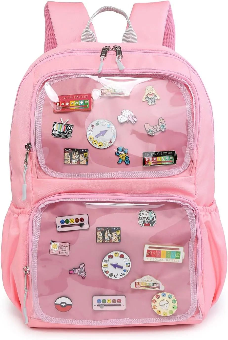 Ita Bag with insert Pin Kawaii Cute Display Double Windows Backpack for School Anime Cosplay Girls Womens